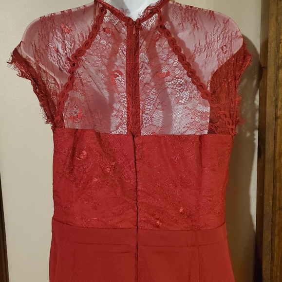 New Burgundy Jumpsuit w/Lace accents S-M-L - Picture 10 of 10